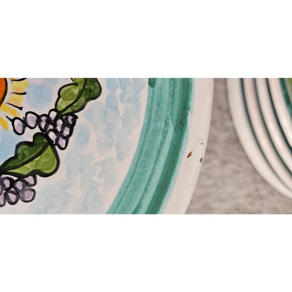 Nino Parrucca Pottery Modernist‎ Plate 10.5" Made in Italy #214 Grape Harvest - Picture 2 of 5